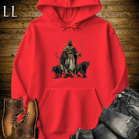 African Black Panther King Hooded Sweatshirt - Red