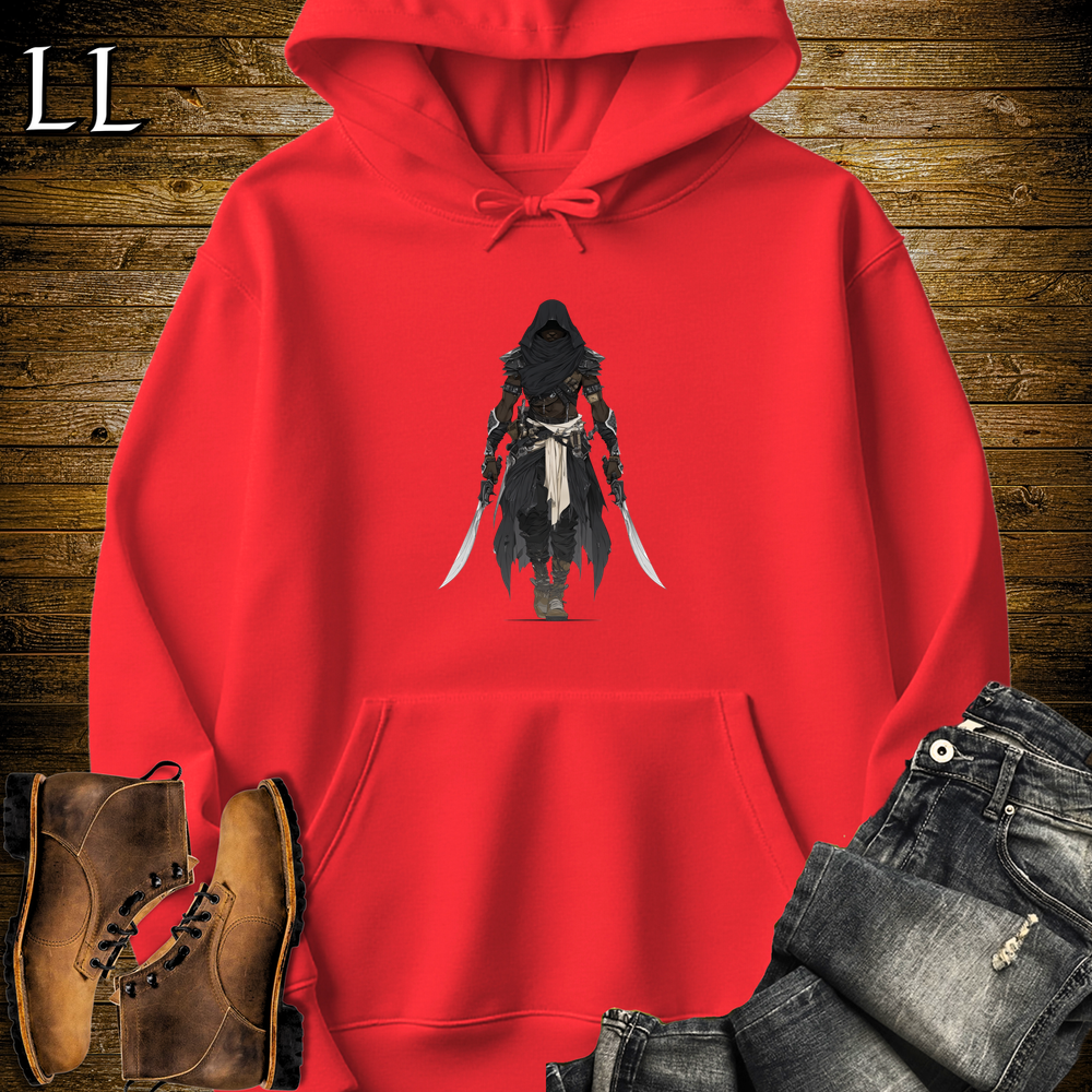 African Black Hood Assassin Hooded Sweatshirt Red | African Warrior Hoodie