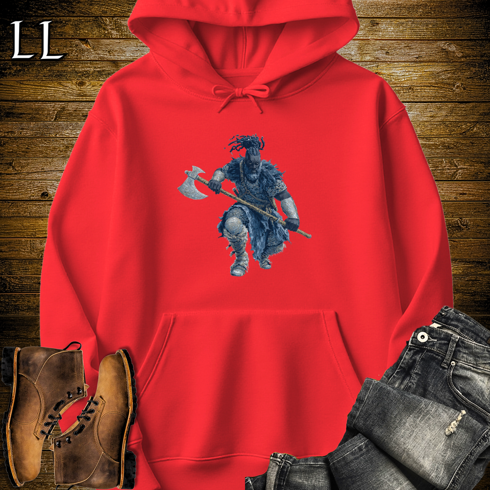 African Blue Viking King Hooded Sweatshirt - Red