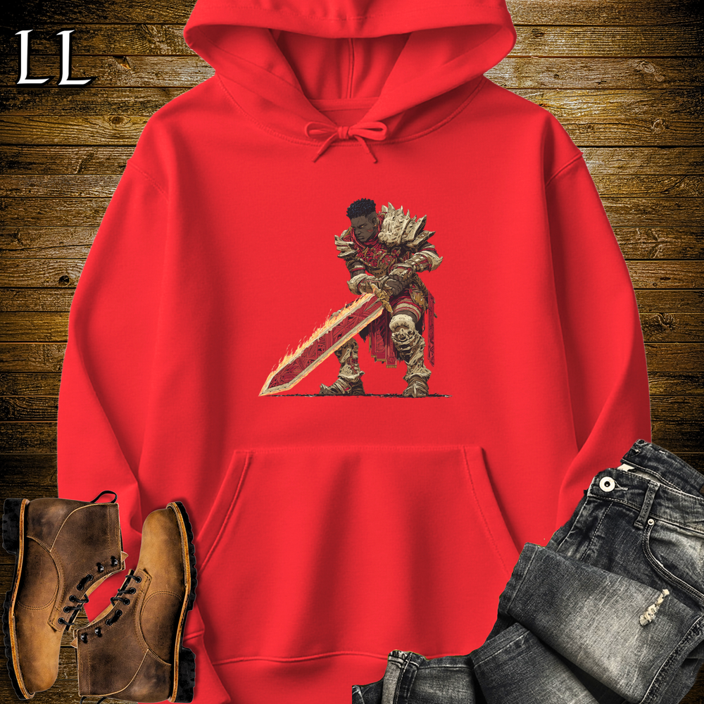 African Flamesword King Hooded Sweatshirt - Red