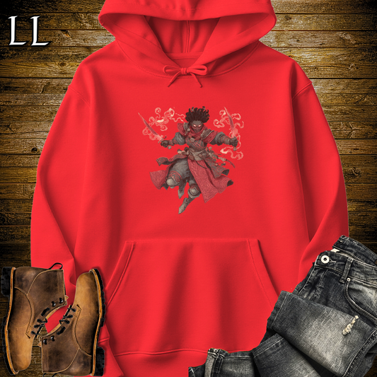 African Flame Assassin Hooded Sweatshirt - Red