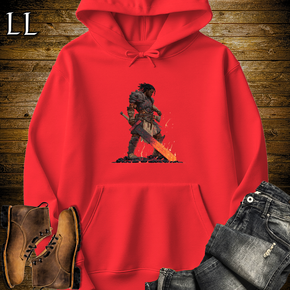 African Fire Barbarian Hooded Sweatshirt - Red