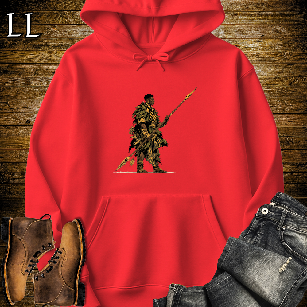 African Spear Hunter Hooded Sweatshirt - Red