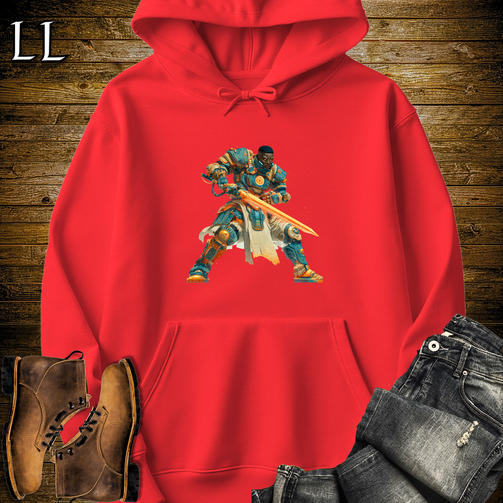 African Space Warrior Hooded Sweatshirt - Red