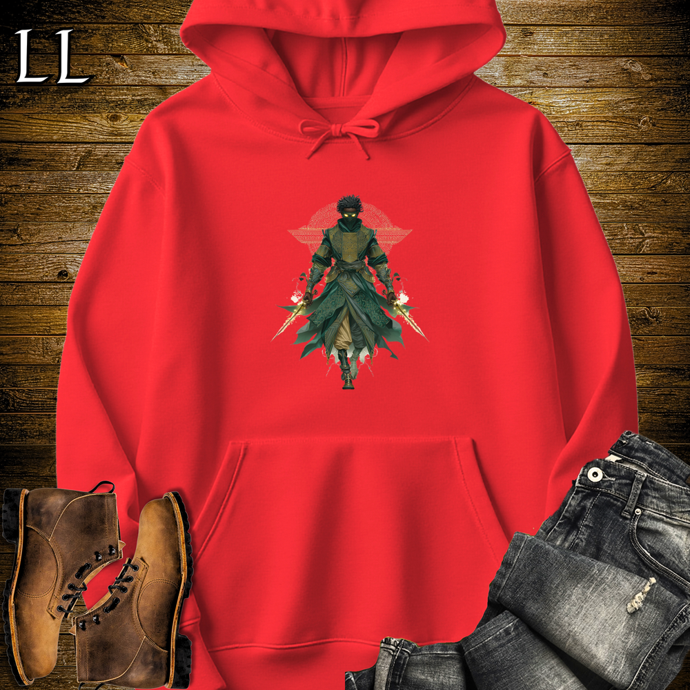 African Sage Assassin Hooded Sweatshirt Red | African Warrior Hoodie