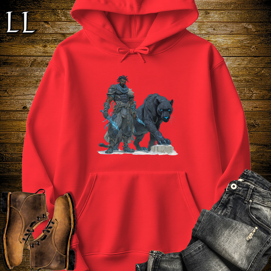 African Runic Black Panther Assassin Hooded Sweatshirt - Red