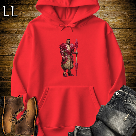African Ruby Spear Warrior Hooded Sweatshirt - Red