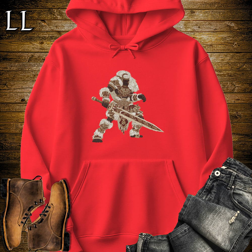 African Tribal Sword King Hooded Sweatshirt - Red