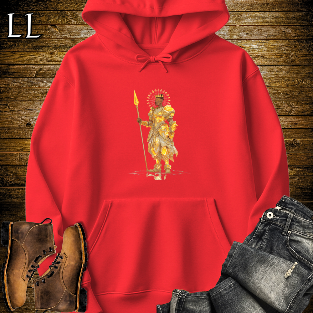 African Sun Spear King Hooded Sweatshirt - Red