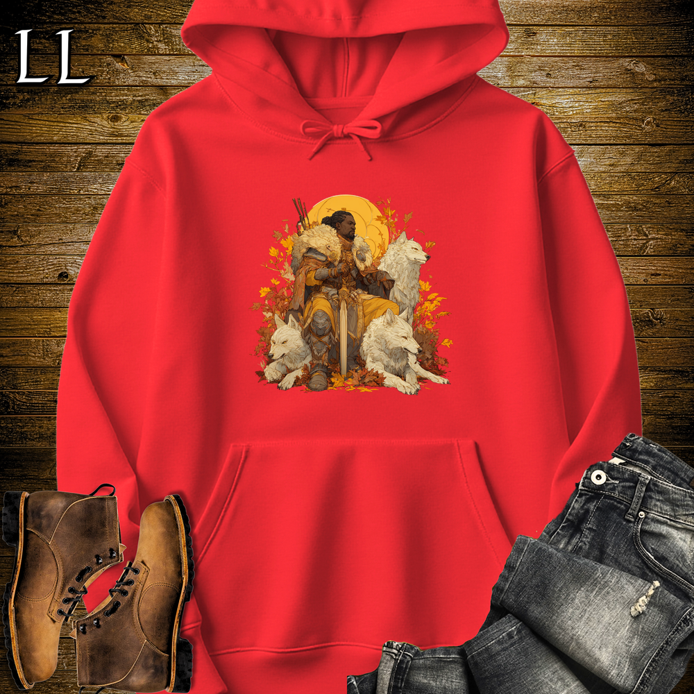 African Wolf Warrior Hooded Sweatshirt - Red