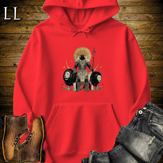 African White Lion King Hooded Sweatshirt - Red
