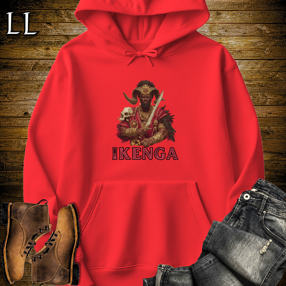 Ikenga African God Hooded Sweatshirt Red | African God Spiritual Hoodie