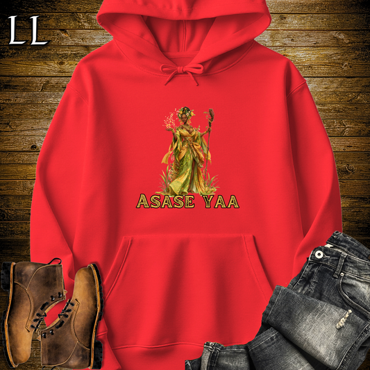 Asase Yaa African Goddess Hooded Sweatshirt - Red