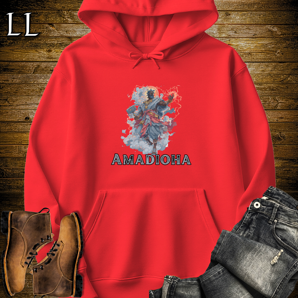 Amadioha African God Hooded Sweatshirt Red | Sky Thunder God Hoodie
