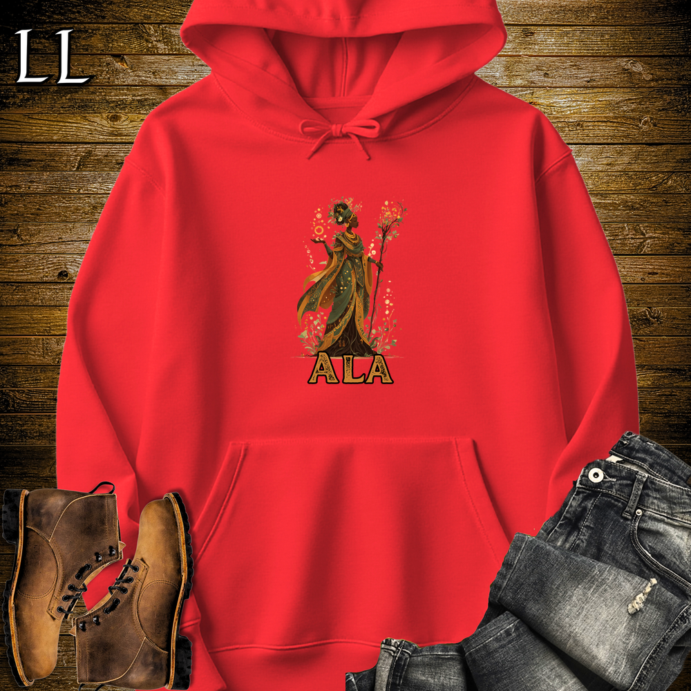 Ala African Goddess Hooded Sweatshirt - Red