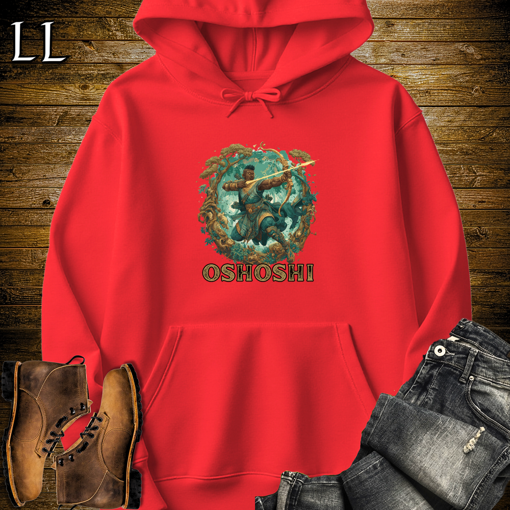 Oshoshi African God Hooded Sweatshirt Red | African Orisha God Sweatshirt