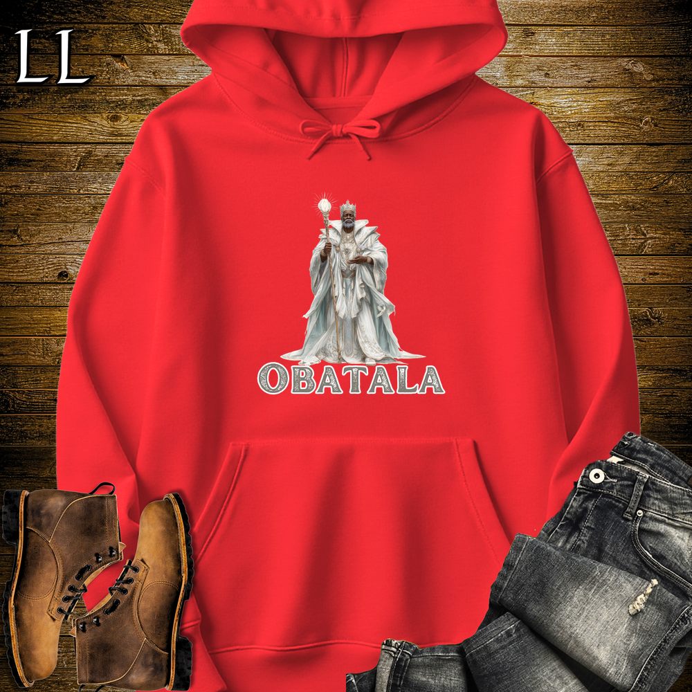 Obatala African God Hooded Sweatshirt Red | African Creator God Sweatshirt