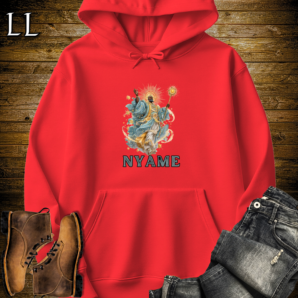 Nyame African God Hooded Sweatshirt - Red