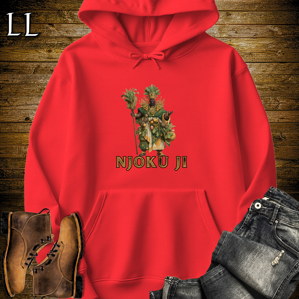 Njoku Ji African God Hooded Sweatshirt - Red
