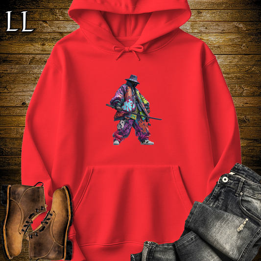 African Graffiti Street Samurai Hooded Sweatshirt - Red