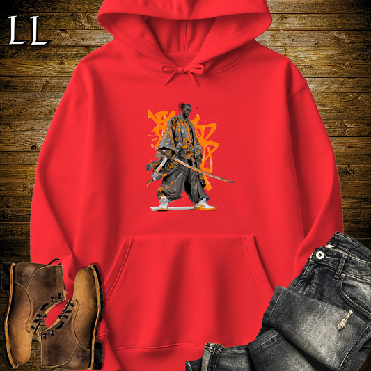 African Orange Street Samurai Hooded Sweatshirt - Red