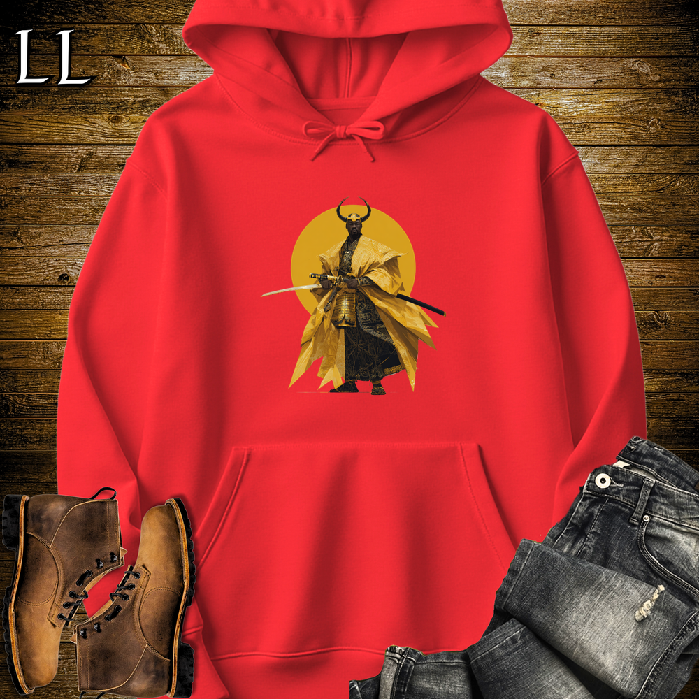African Rising Sun Samurai Hooded Sweatshirt - Red
