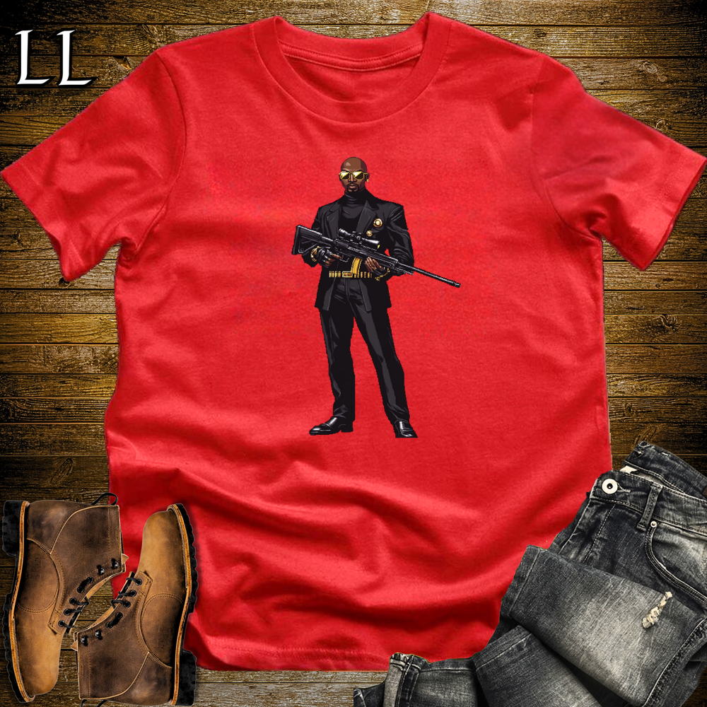 African 16 Bit Hitman Sniper Red | African Warrior Tee