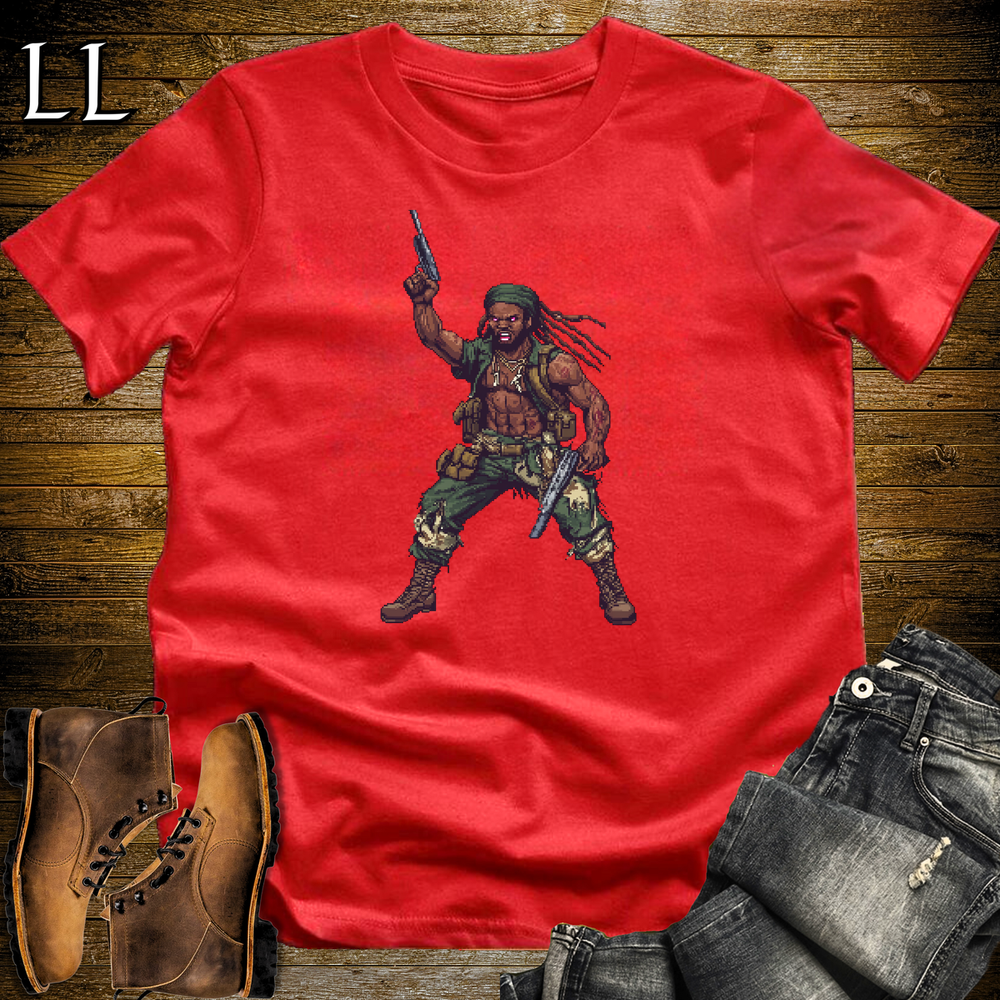 African 16 Bit Guerilla Soldier Red | African Tee