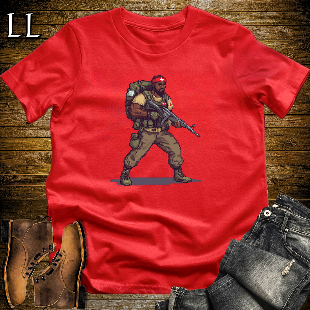 African 16 Bit Combat Medic Red | African Warrior Tee