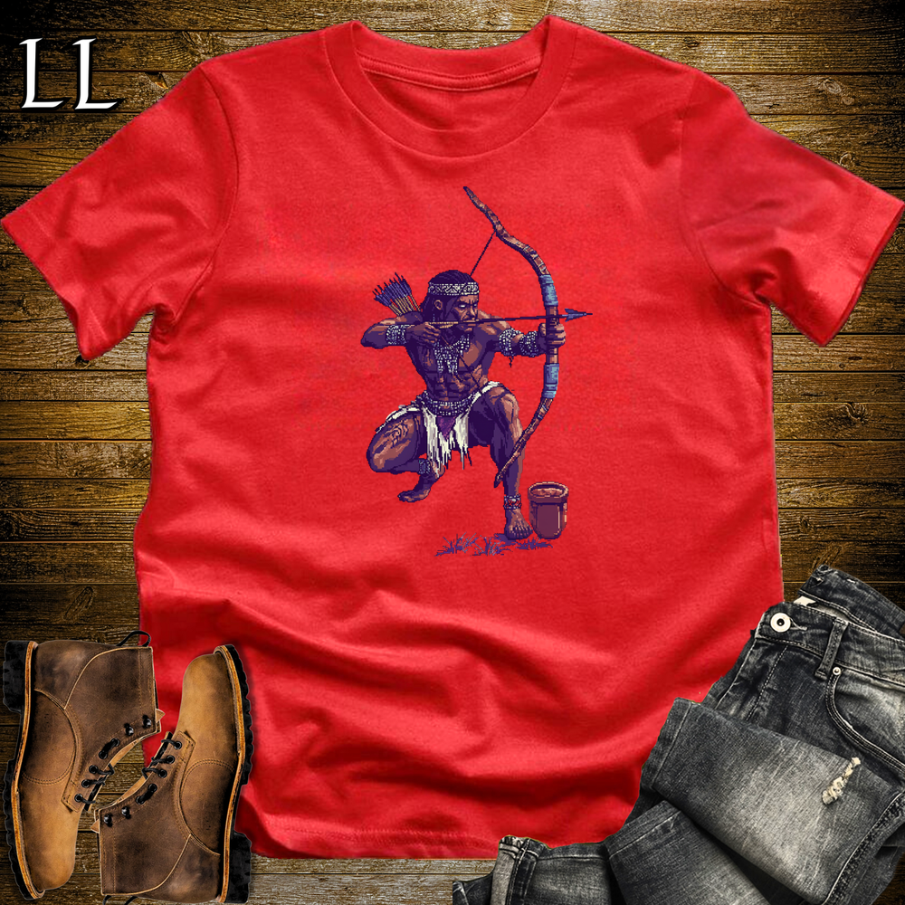African 16 Bit Bow Warrior Red | African Warrior Tee