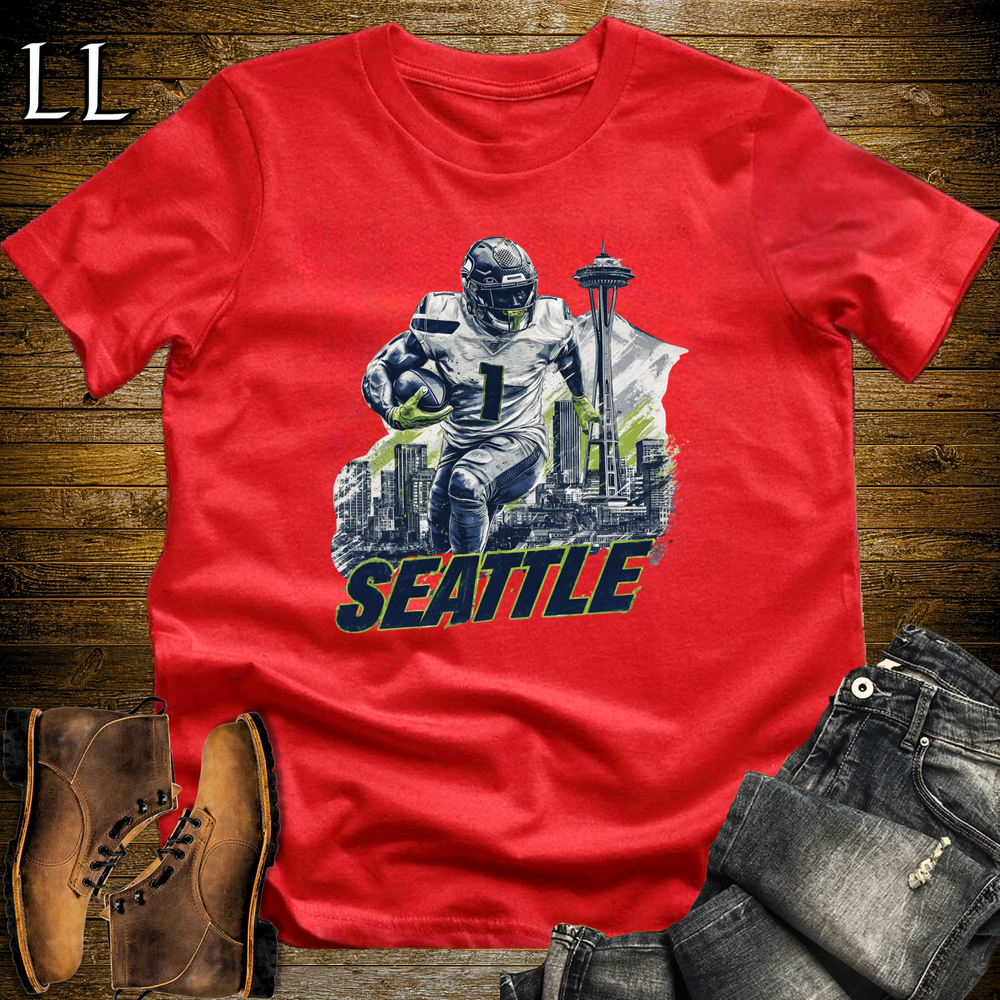 Seattle Football Number 1 T Shirt - Red