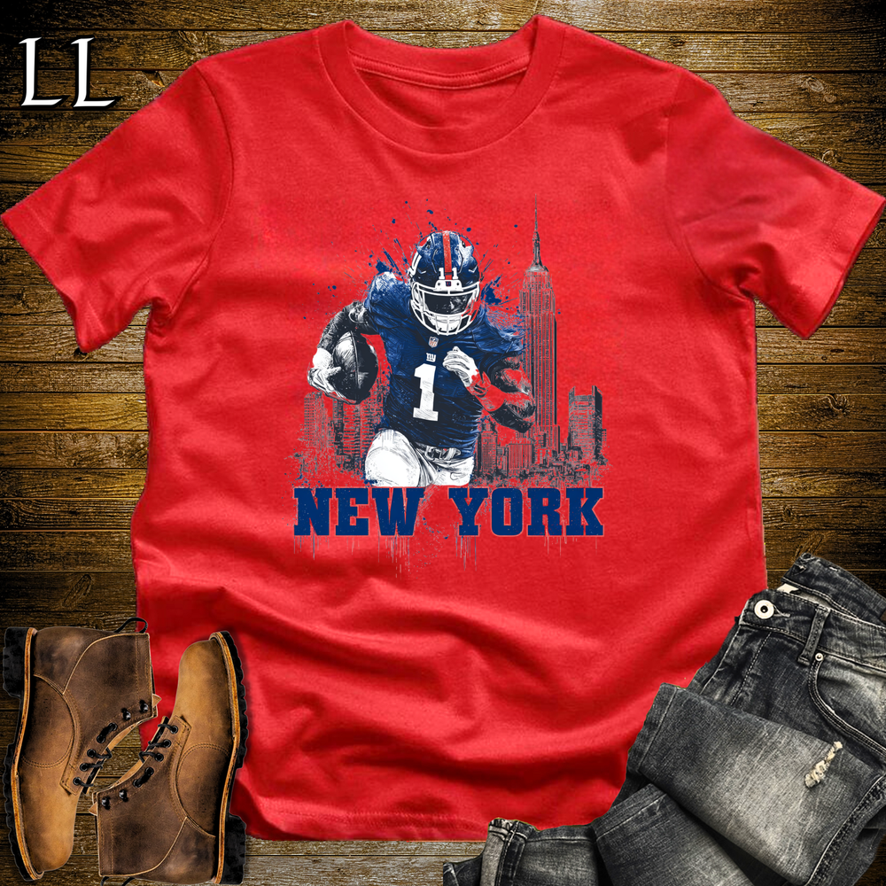 Giants Football Shirt Red | New York Fan Tee