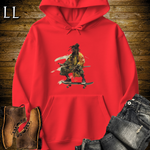Dreadlocks Skateboard Samurai Hooded Sweatshirt - Red