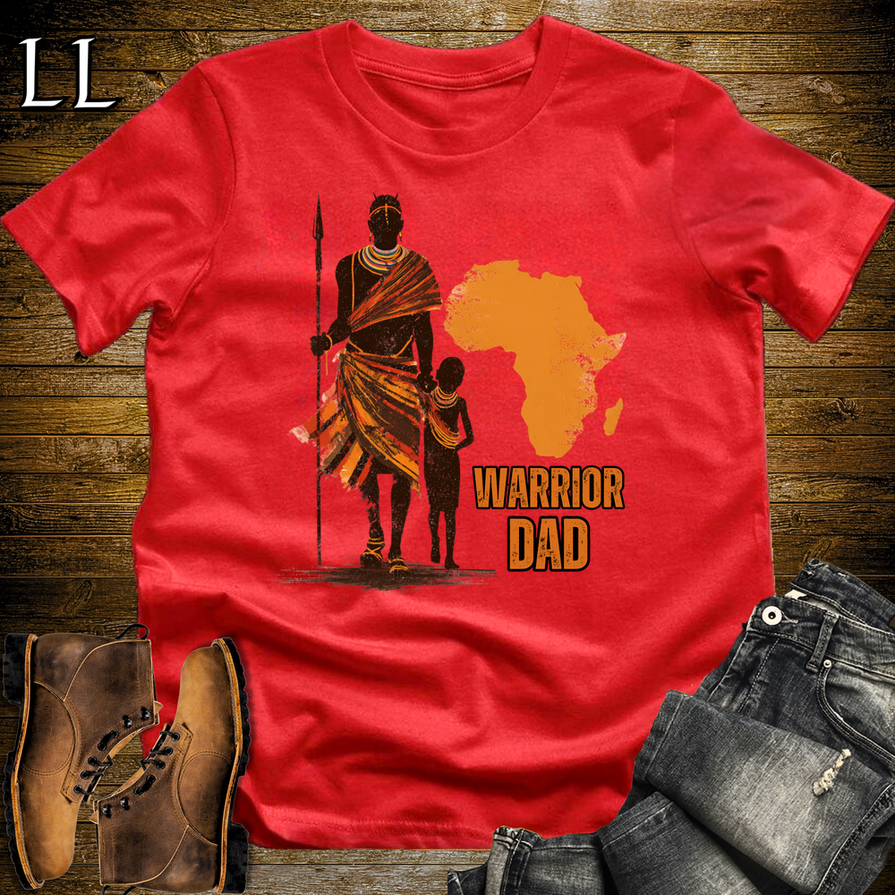 African Warrior Dad Softstyle T Shirt Red | Dad Gift African Tee