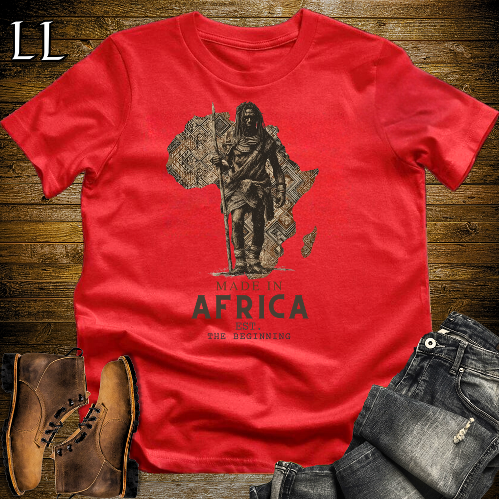 Made In Africa Man Softstyle T Shirt Red | African Heritage Tee