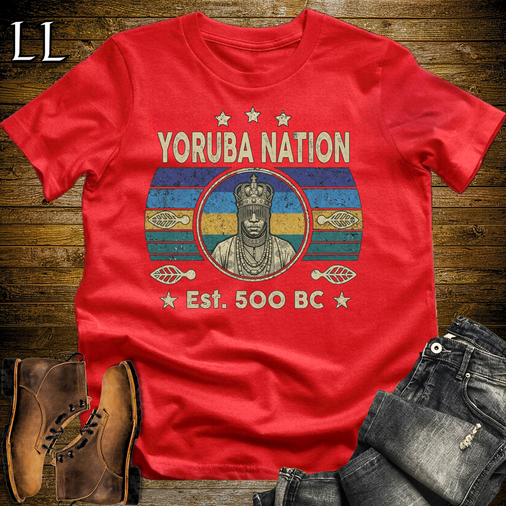 African Yoruba Nation Softstyle T Shirt Red | Yoruba Pride Heritage Tee