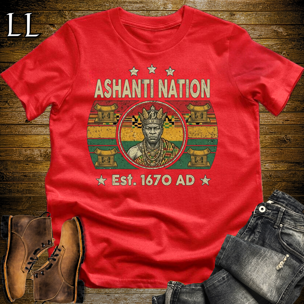 African Ashanti Nation Softstyle T Shirt Red | Ashanti Warrior Pride Tee