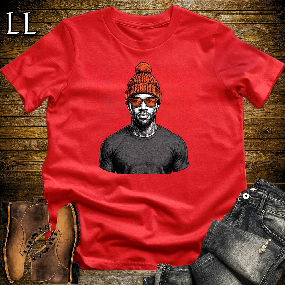 African Orange Beanie T Shirt Red | Cool African Tee