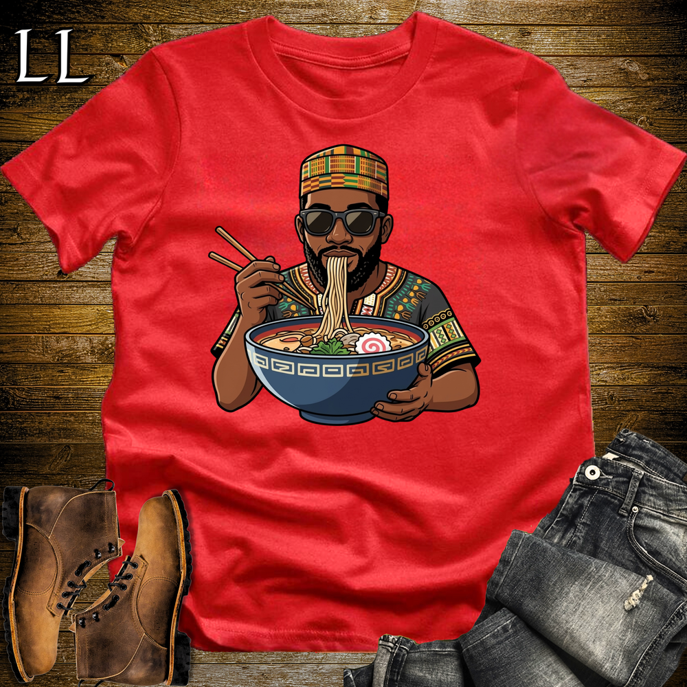 African Ramen T Shirt Red | Funny African Foodie Tee