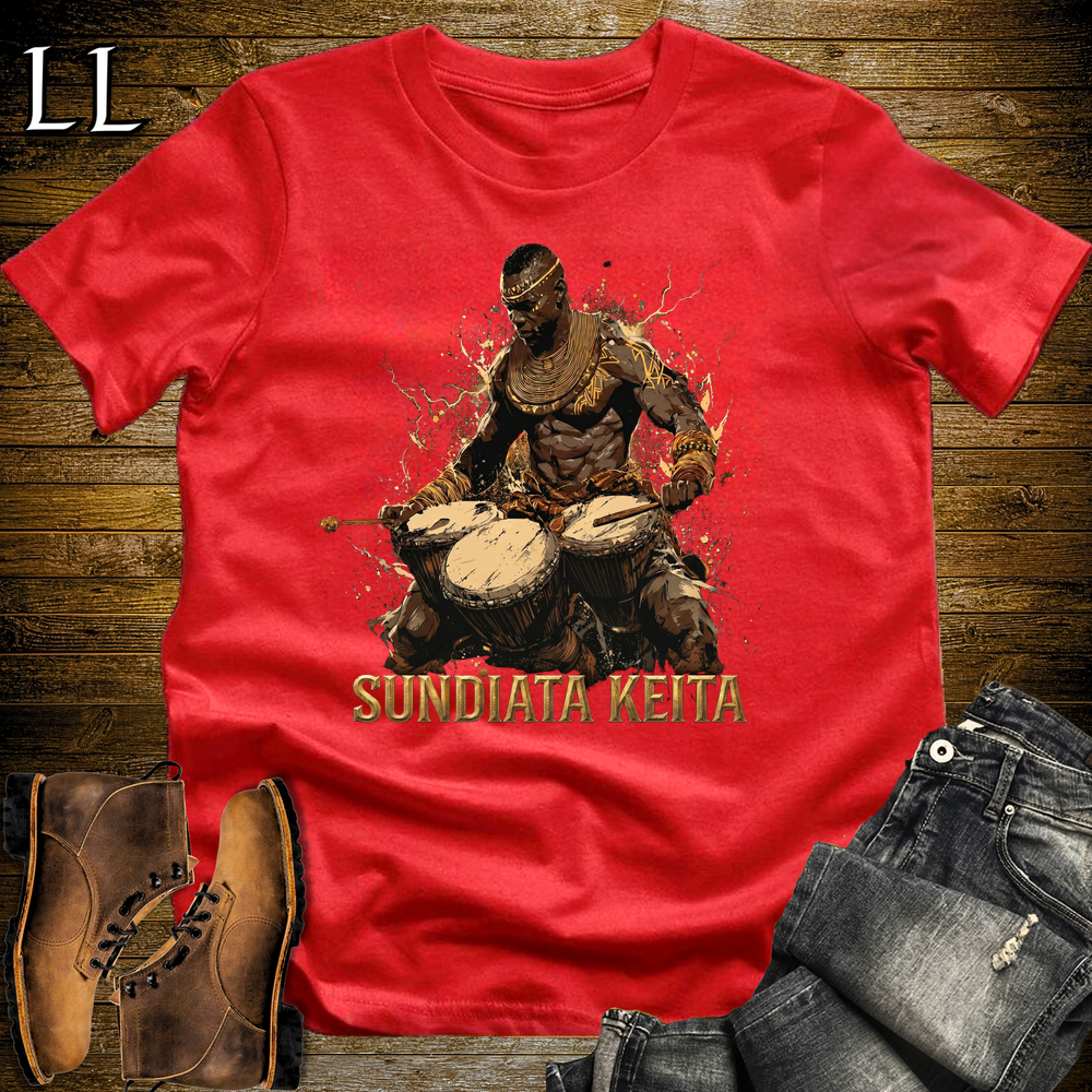 Sundiata Keita African Drum Lord T Shirt Red | African Gift
