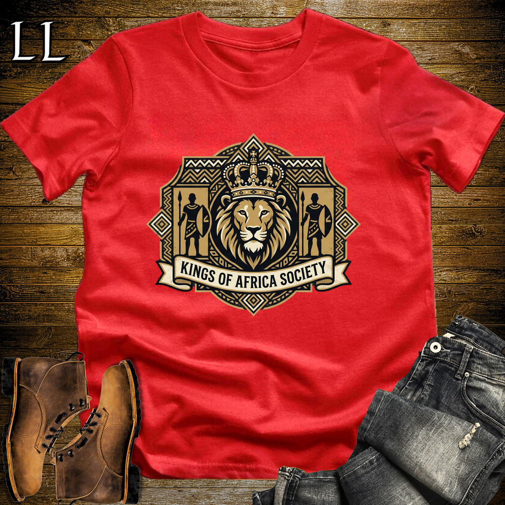 Kings Of Africa Society T Shirt Red | African King Gift