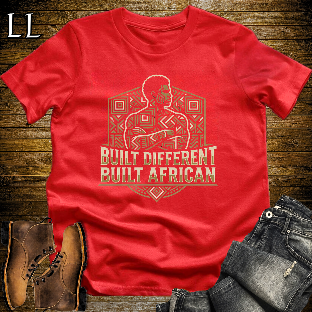 Built Different Built African T Shirt Red | African Gift