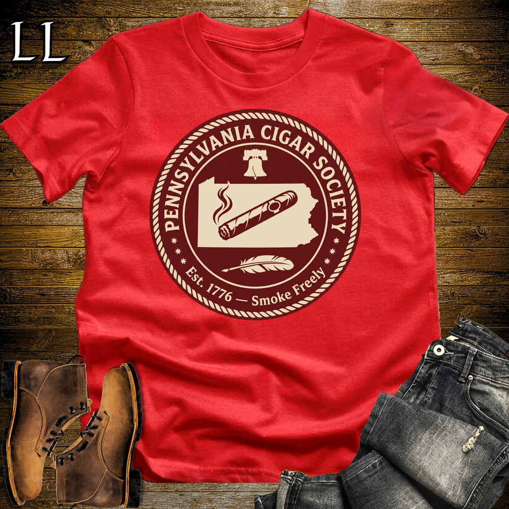Pennsylvania Cigar Society T Shirt Red | Cigar Lover Gift