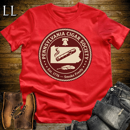 Pennsylvania Cigar Society T Shirt Red | Cigar Lover Gift