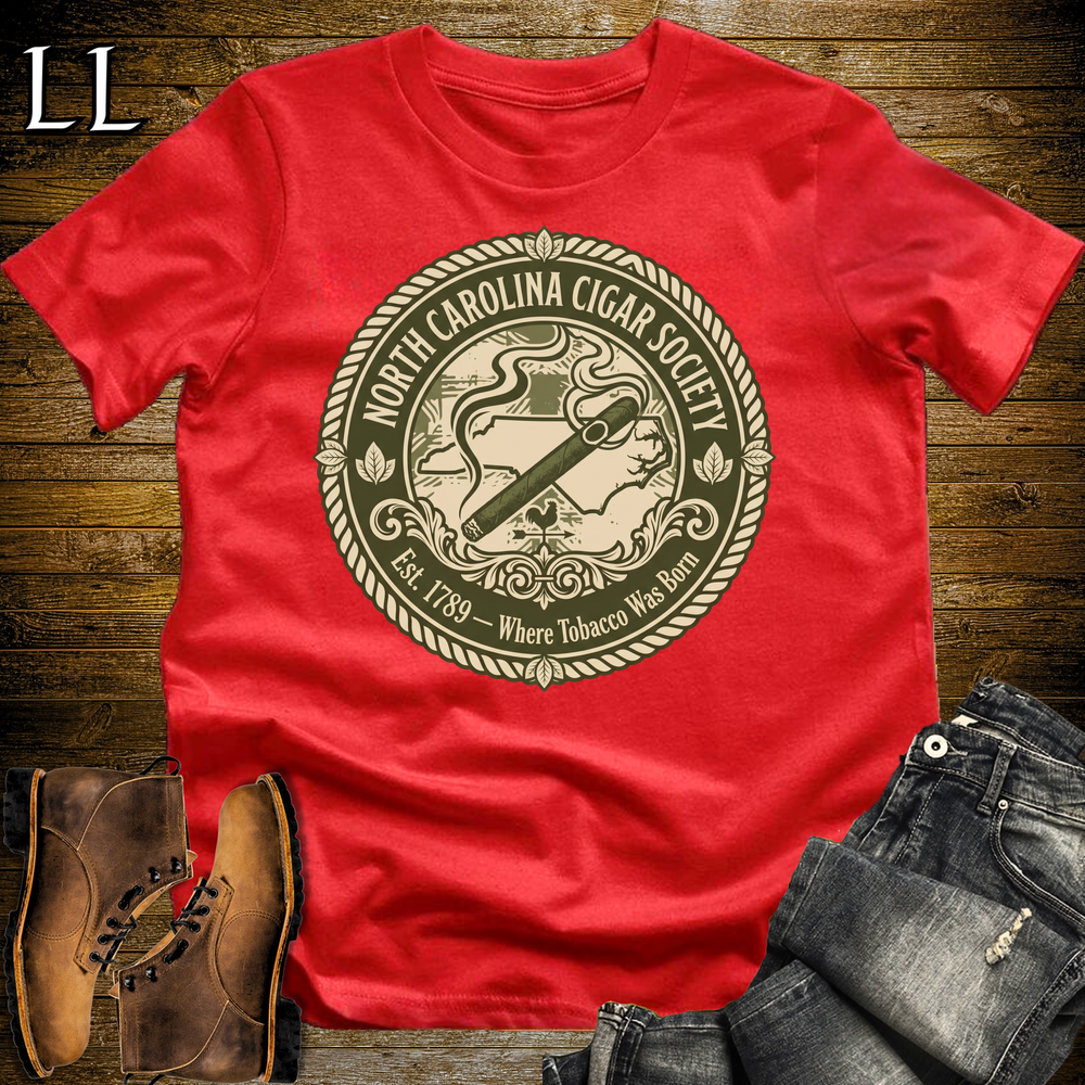 North Carolina Cigar Society T Shirt Red | Cigar Lover Gift