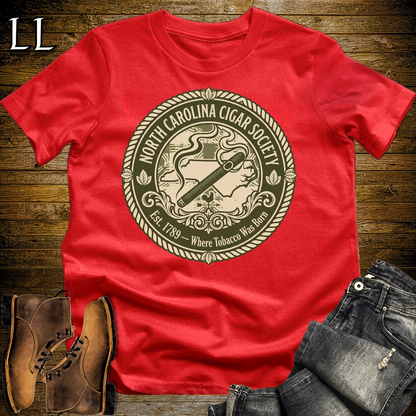 North Carolina Cigar Society T Shirt Red | Cigar Lover Gift