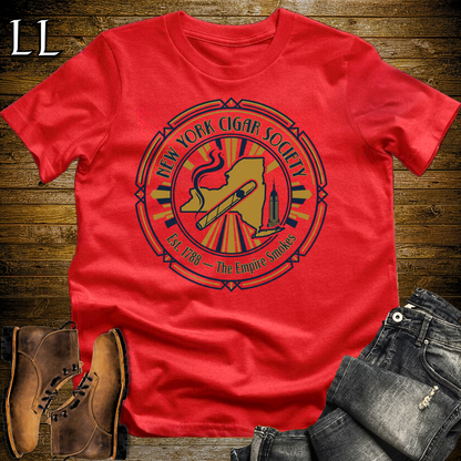 New York Cigar Society T Shirt Red | Cigar Lover Gift
