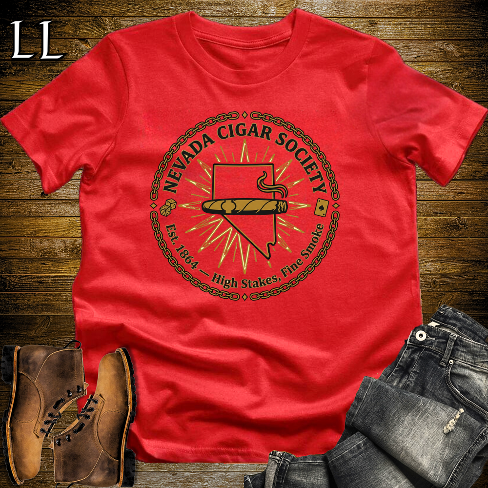 Nevada Cigar Society T Shirt Red | Cigar Lover Gift