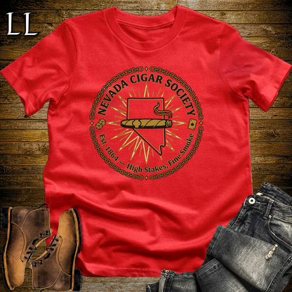 Nevada Cigar Society T Shirt Red | Cigar Lover Gift