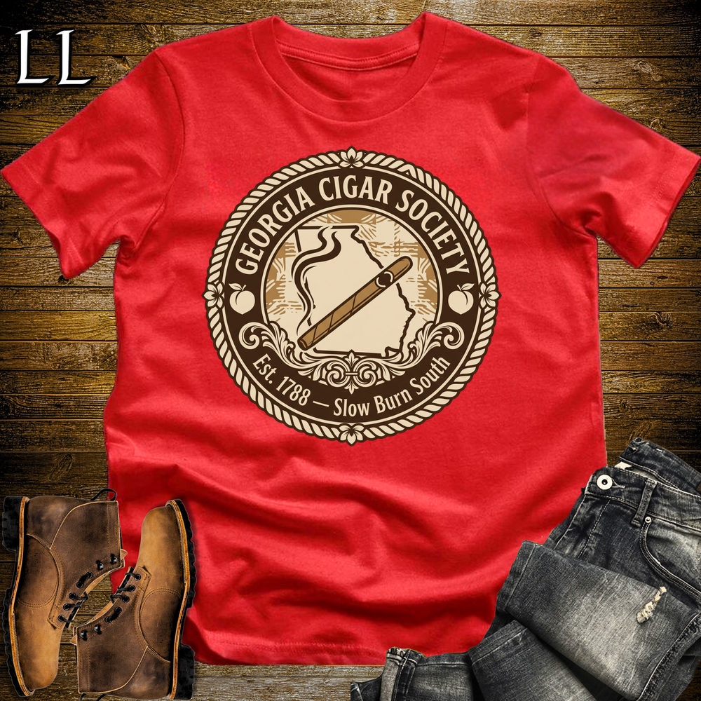 Georgia Cigar Society T Shirt Red | Cigar Lover Gift
